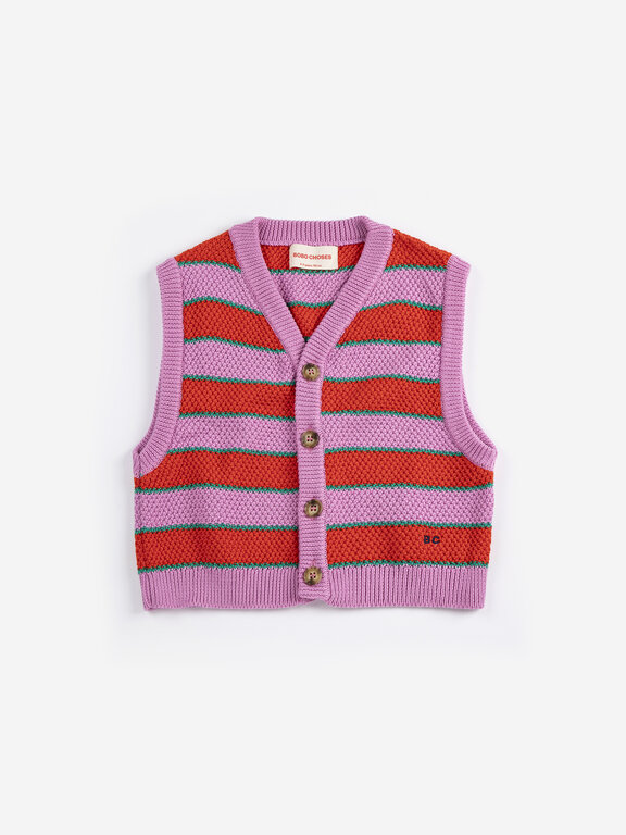 Bobo Choses BC striped knitted vest // kids