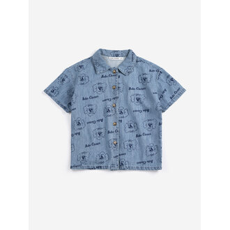Bobo Choses pickle the dog all over denim shirt // kids