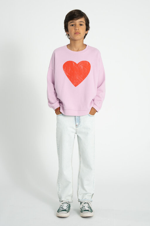 Piupiuchick sweatshirt // lilac with red heart print
