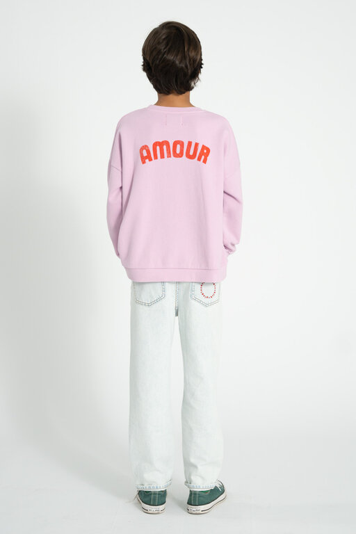 Piupiuchick sweatshirt // lilac with red heart print