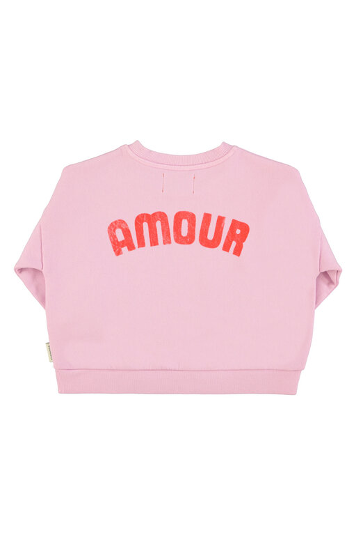 Piupiuchick sweatshirt // lilac with red heart print