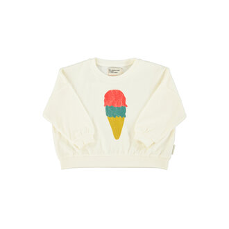 Piupiuchick sweatshirt // ecru w ice cream print