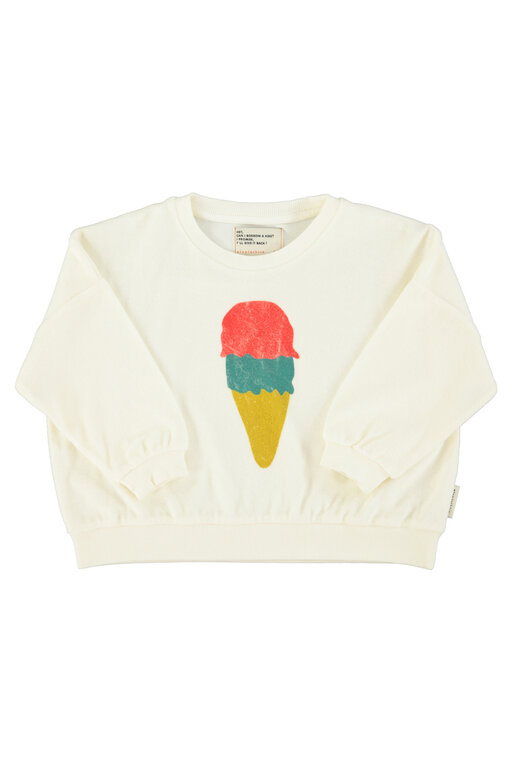 Piupiuchick sweatshirt // ecru w ice cream print