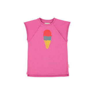 Piupiuchick tshirt dress // fuchsia w ice cream print