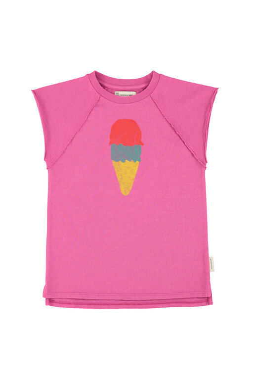 Piupiuchick tshirt dress // fuchsia w ice cream print