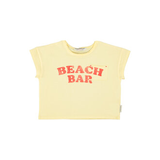 Piupiuchick tshirt // light yellow w beach bar print