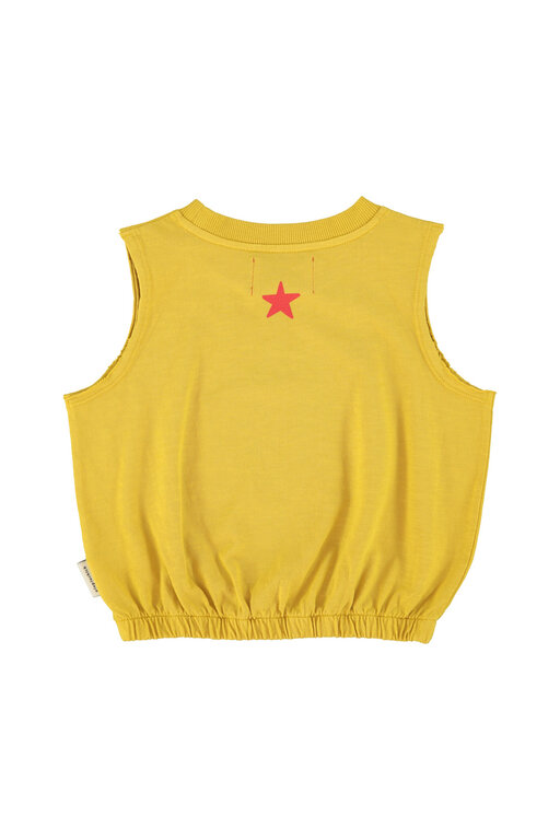 Piupiuchick sleeveless top // mustard w apple prn