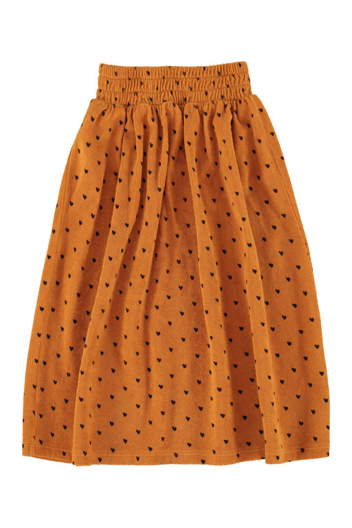 Piupiuchick long skirt // camel w black hearts
