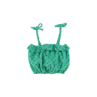 Piupiuchick top w straps // green w black hearts