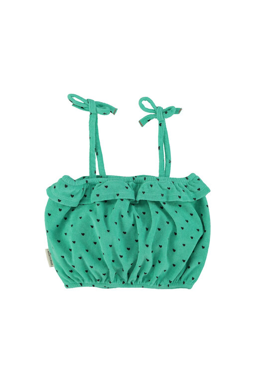 Piupiuchick top w straps // green w black hearts