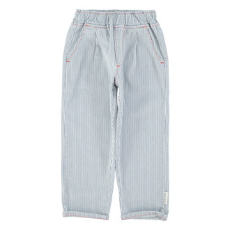 Piupiuchick unisex trousers // ecru w indigo tripes