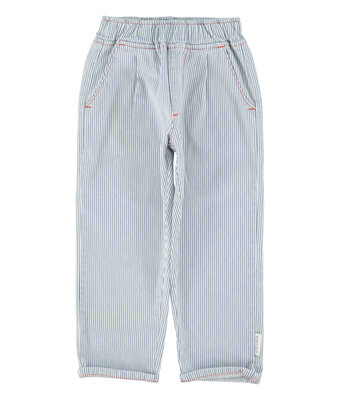 unisex trousers // ecru w indigo tripes