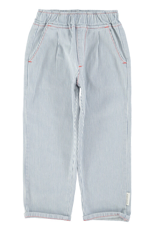 Piupiuchick unisex trousers // ecru w indigo tripes
