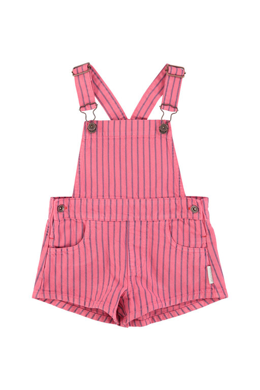 Piupiuchick short dungarees // pink w indigo stripes