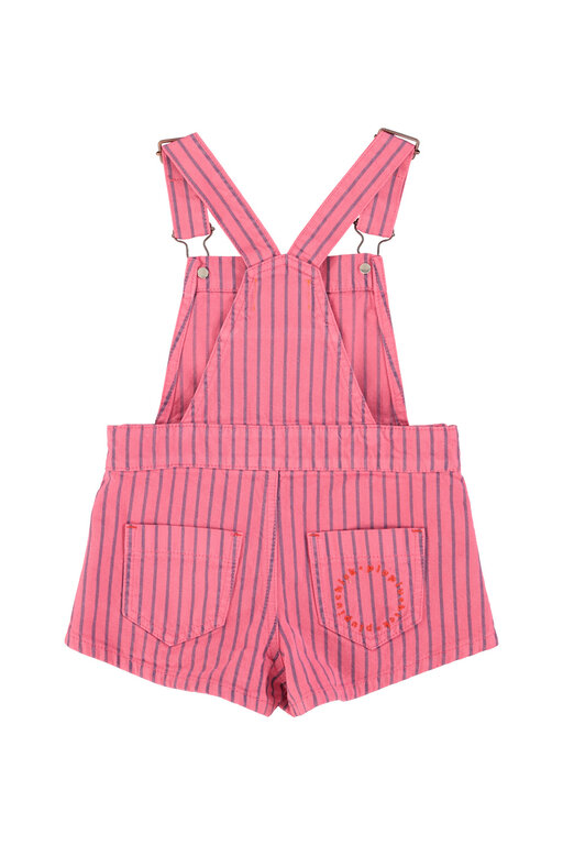 Piupiuchick short dungarees // pink w indigo stripes