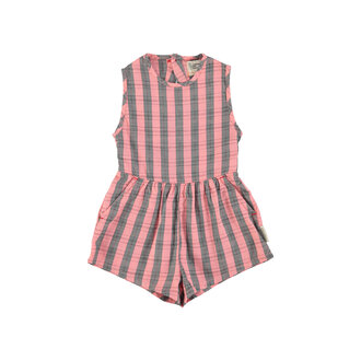 Piupiuchick short jumpsuit // pink checkered
