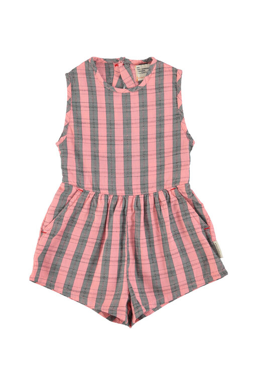 Piupiuchick short jumpsuit // pink checkered
