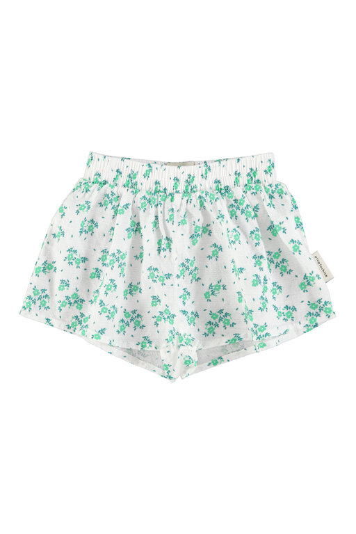 Piupiuchick shorts // ecru w green flowers