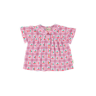 Piupiuchick peter pan collar shirt // lilac w cherries
