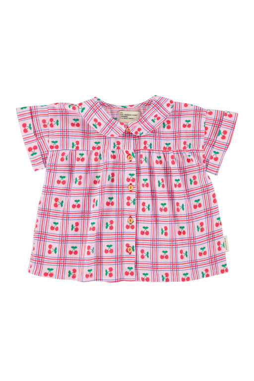 Piupiuchick peter pan collar shirt // lilac w cherries