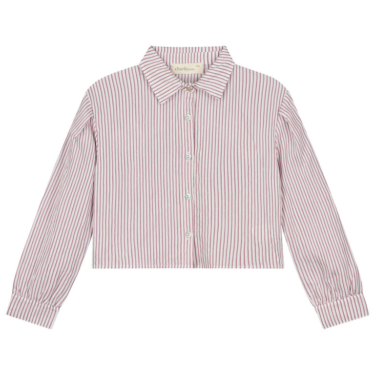 Charlie Petite gaby blouse // white/red stripes