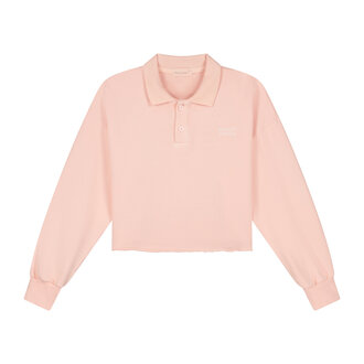 Charlie Petite pixy polo sweater // pink washed