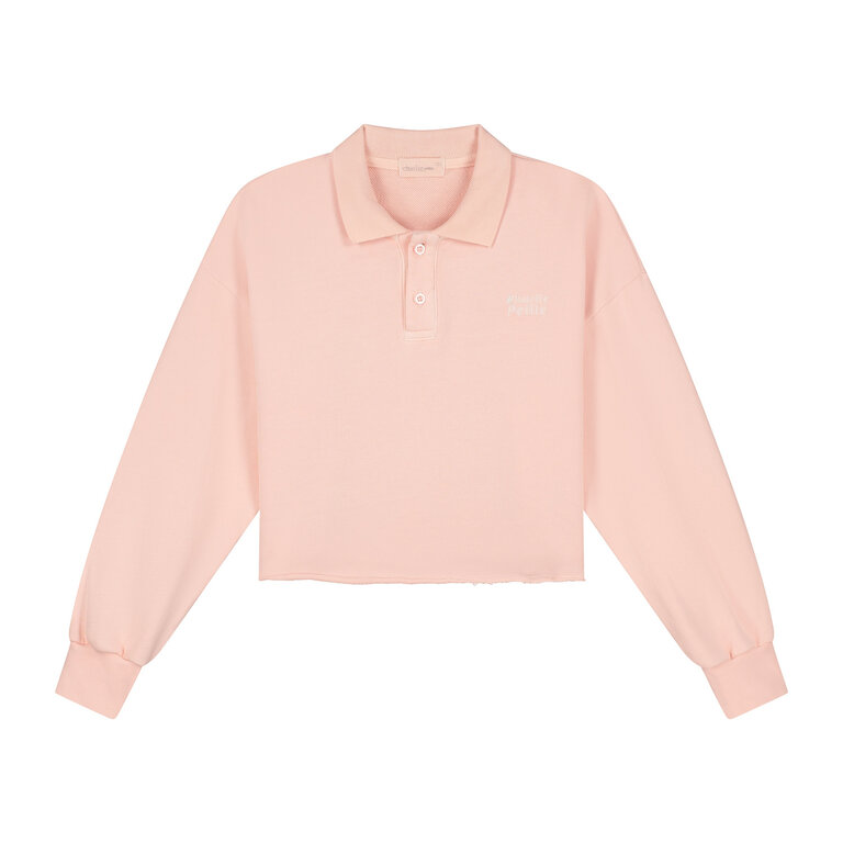 Charlie Petite pixy polo sweater // pink washed