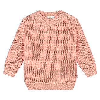 Yuki chunky knitted sweater // coral pink