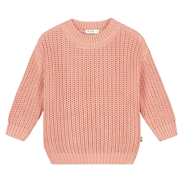 Yuki chunky knitted sweater // coral pink