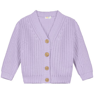 Yuki chunky knitted cardigan // lilac
