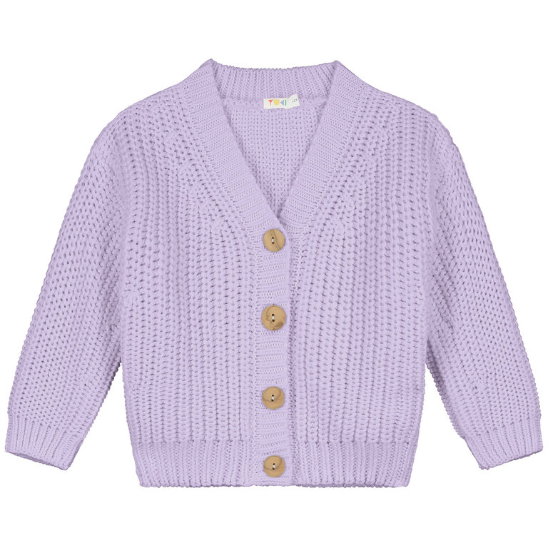 Yuki chunky knitted cardigan // lilac