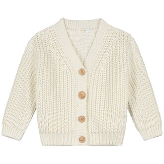 Yuki chunky knitted cardigan // stone white
