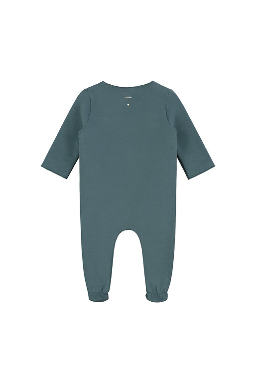 Gray Label newborn suit with snaps //blue grey