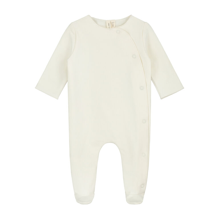 Gray Label newborn suit with snaps //cream