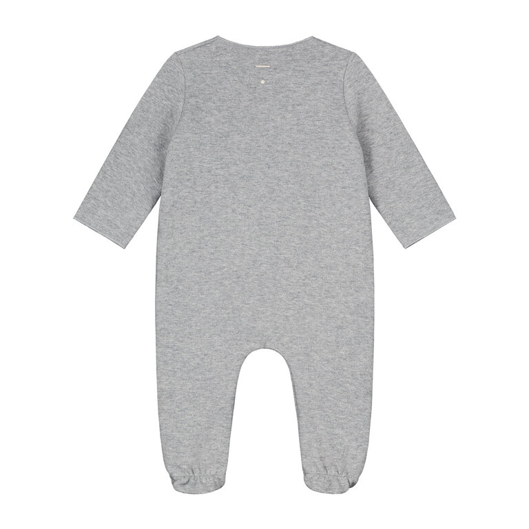 Gray Label newborn suit with snaps //  grey melange