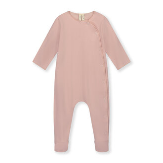 Gray Label newborn suit with snaps // faded pink