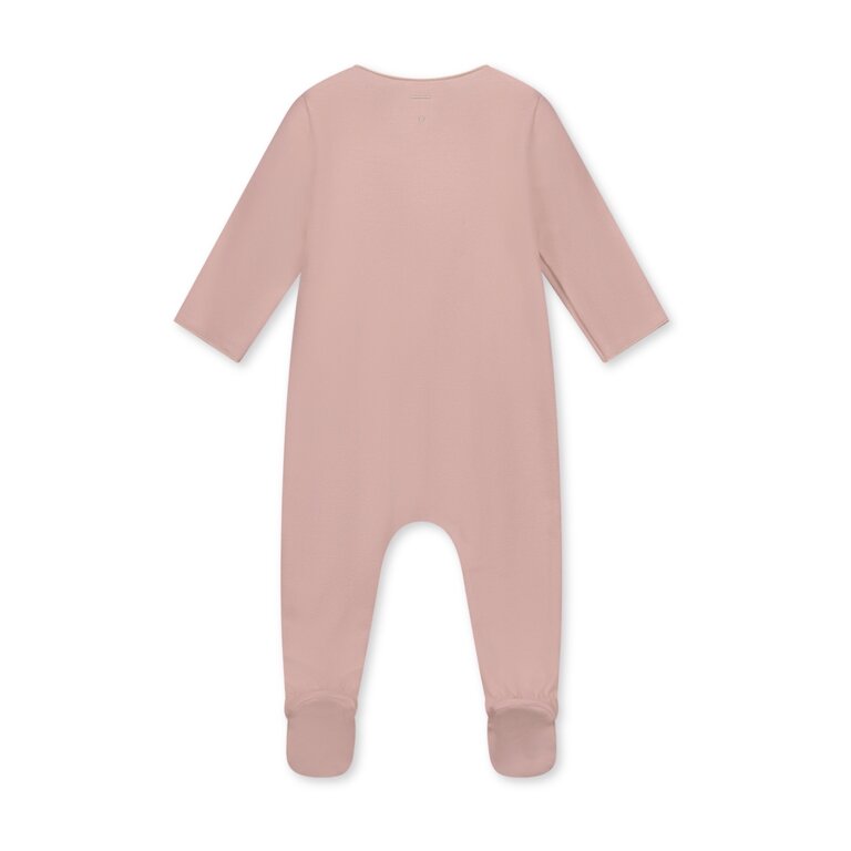 Gray Label newborn suit with snaps // faded pink
