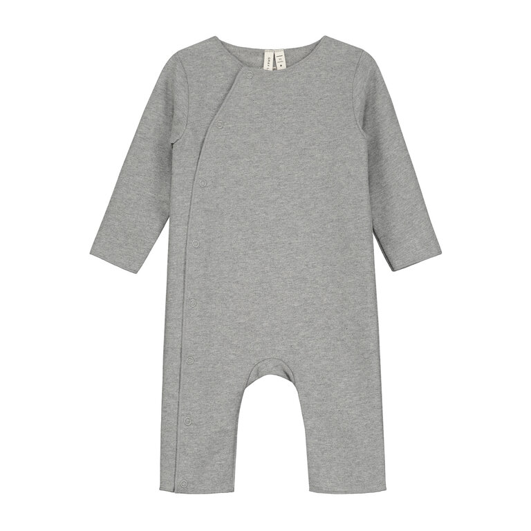 Gray Label baby suit with snaps //  grey melange