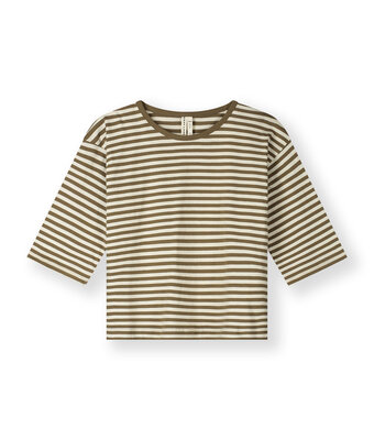 dropped shoulder tee // woody/cream