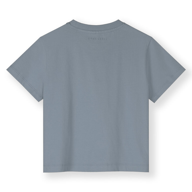 Gray Label oversized tee with logo // stone grey/melon