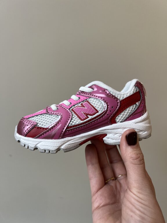 New Balance 530 toddler // pink satin/shadow red