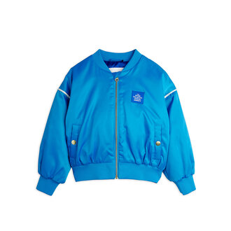 Mini Rodini travel agency chenille satin baseball jacket // blue