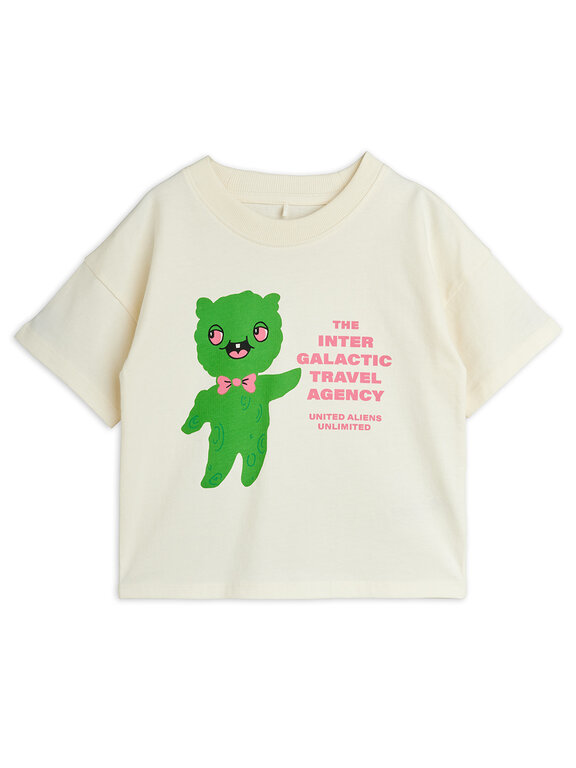 Mini Rodini alien travel agency sp ss tee // off-white