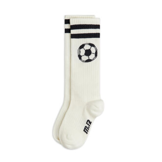 Mini Rodini football knee-high socks // off-white