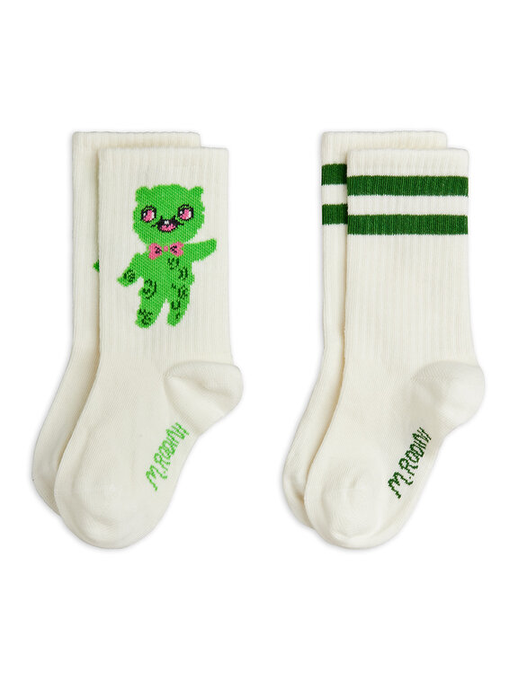 Mini Rodini alien 2-pack socks // off-white