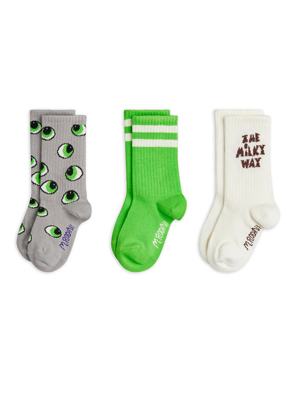 Mini Rodini eyes 3-pack socks // multi