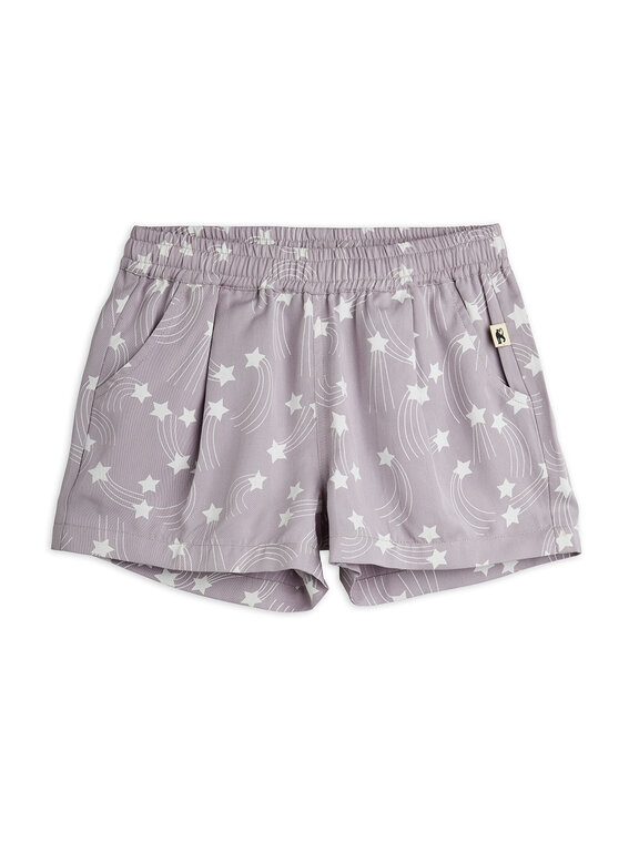 Mini Rodini starfall aop woven shorts // purple