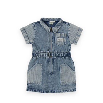 Goldie & Ace denim belted dress // piper pinstripe