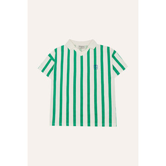 The Campamento striped oversized polo // green