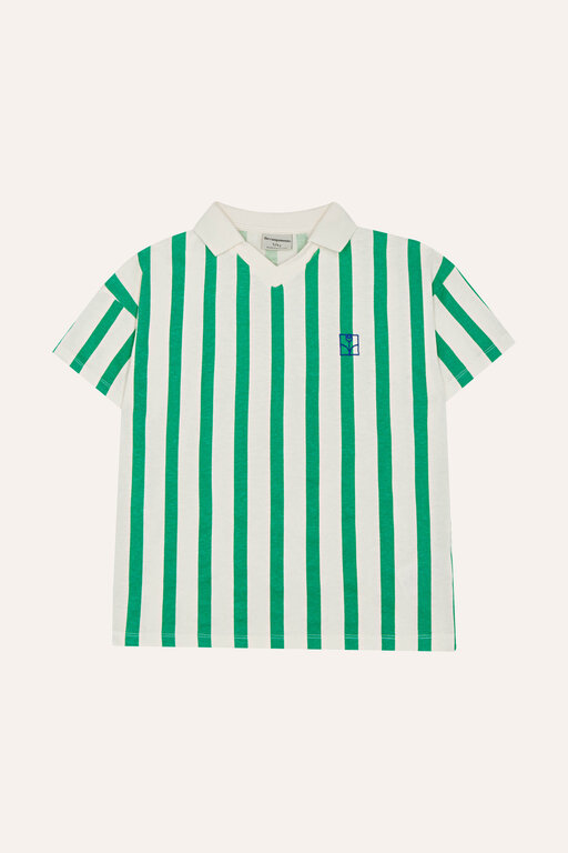 The Campamento striped oversized polo // green